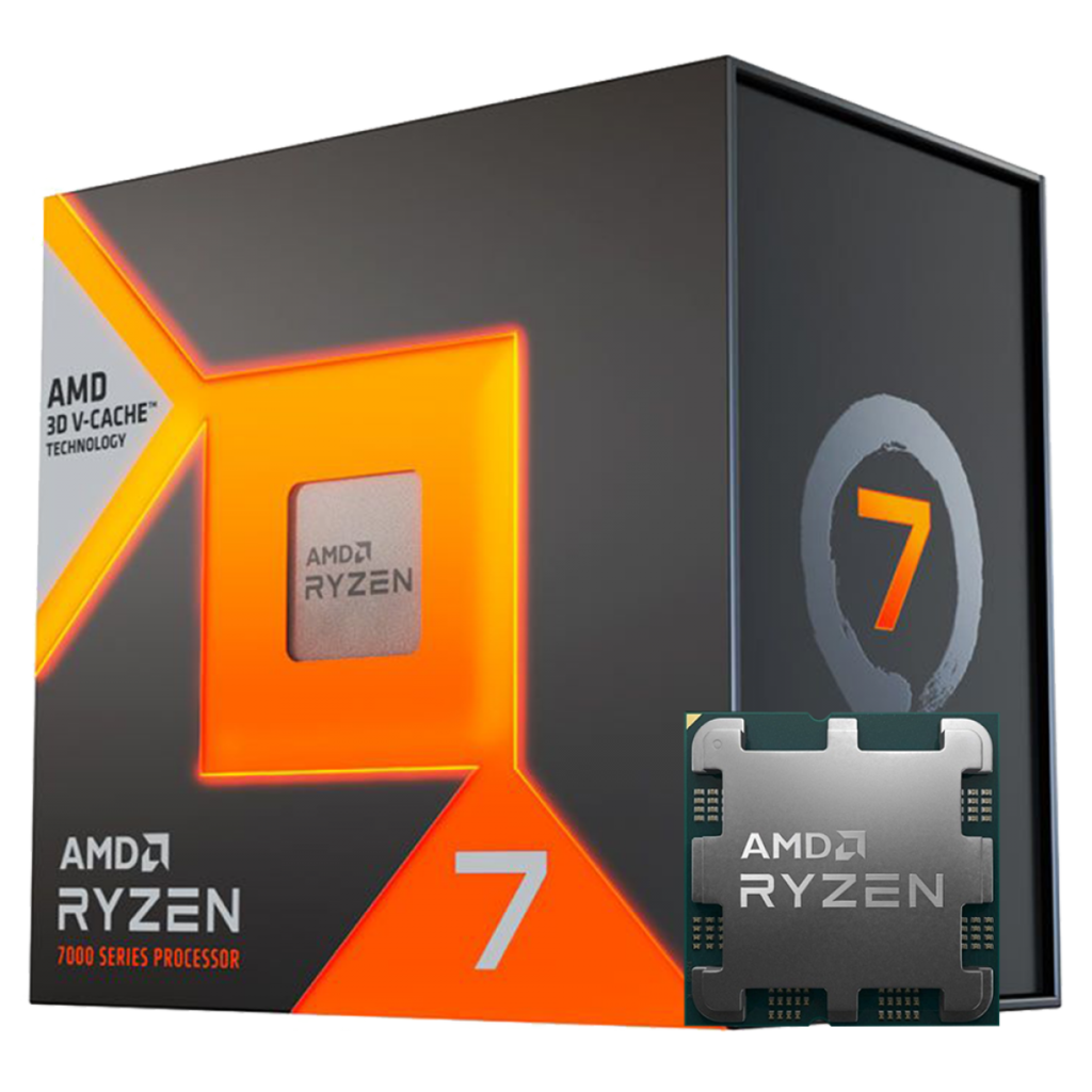 Caixa do processador AMD Ryzen 7 7800X3D, modelo com foco em desempenho para jogos.