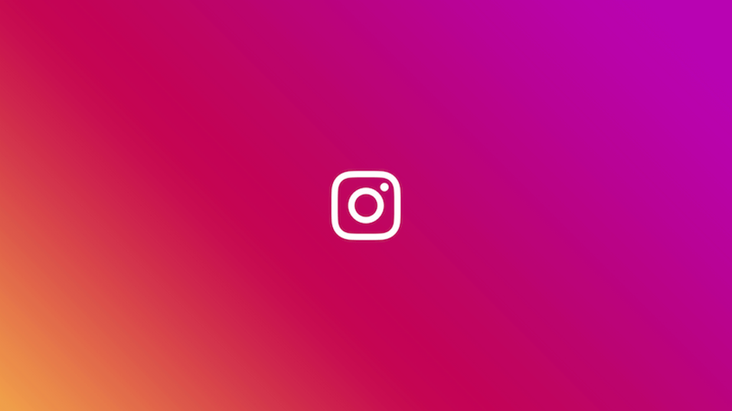 Logotipo oficial do Instagram sobre fundo em gradiente rosa e laranja.