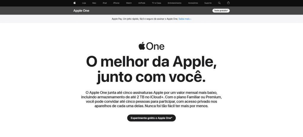 Captura tela Apple One +